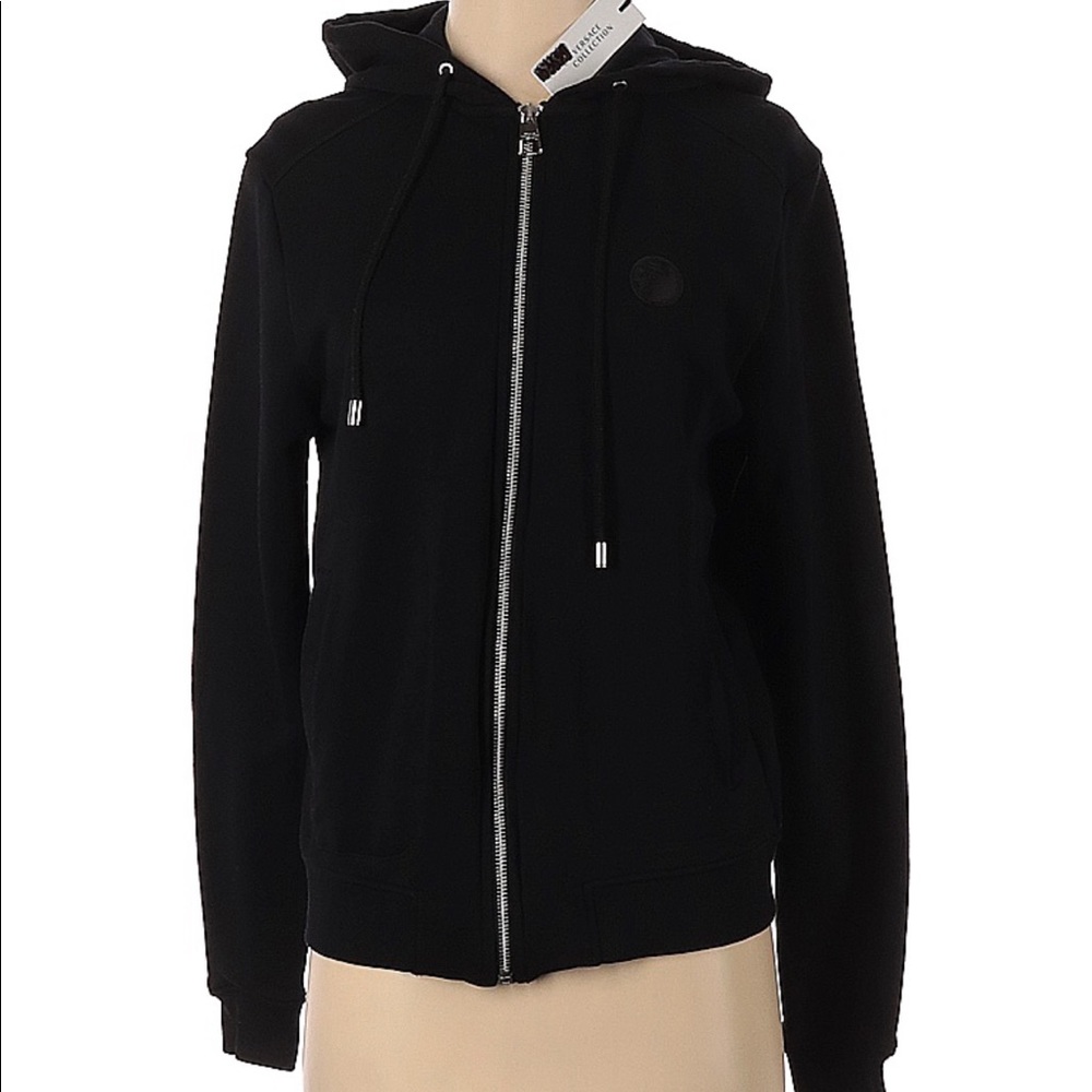 Versace Collection Zip Up Hoodie BLACK Size S